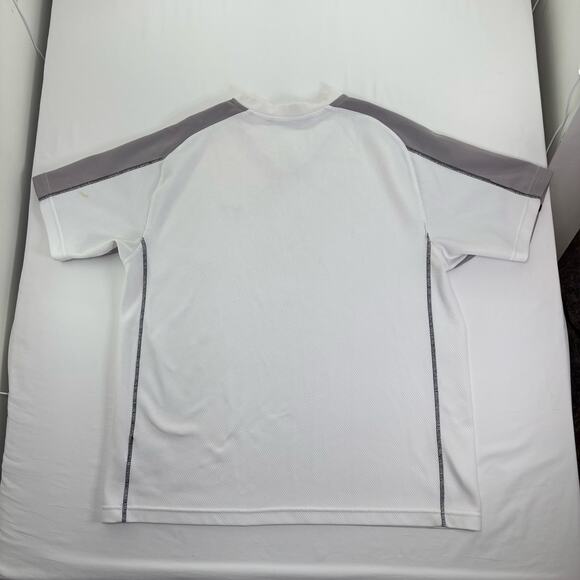 Vintage y2k Nike Soccer Athletic White Jersey Black Striped Shirt Men's Large - Picture 7 of 9